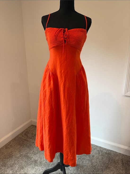 Astr Dresses & Skirts - Astr Orange A-Line Midi Dress